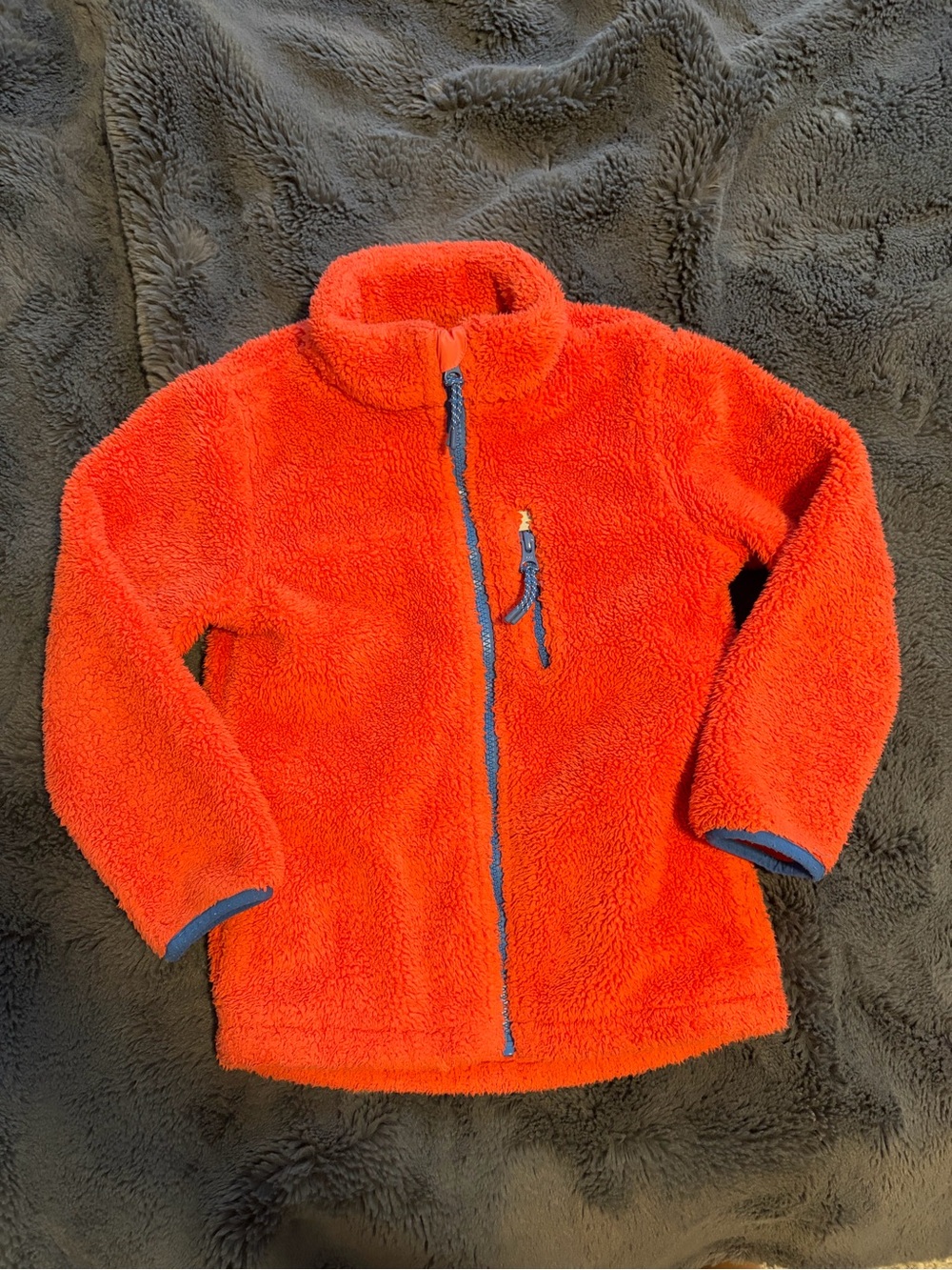 Mini Boden Red Plush Fleece Jacket